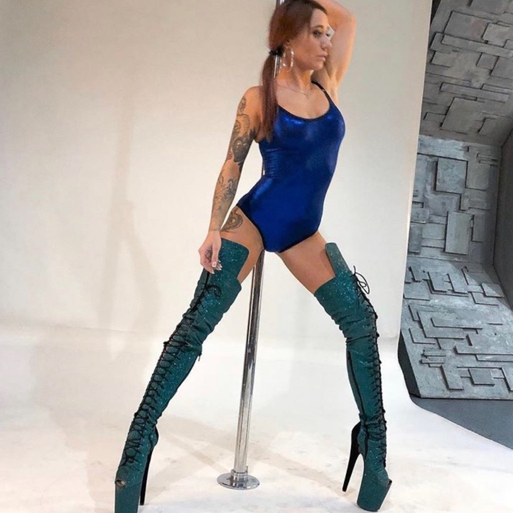 Pole Dance Blue bodysuit. / Stripper Exotic Dancer - Picture 4 of 8